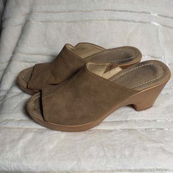 Open-Toe Clog Wedges w/ Strap - Picture 2 of 6
